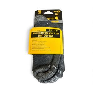 Carhartt Women's Midweight Merino Wool Blend Crew Sock Medium Carbon Heather